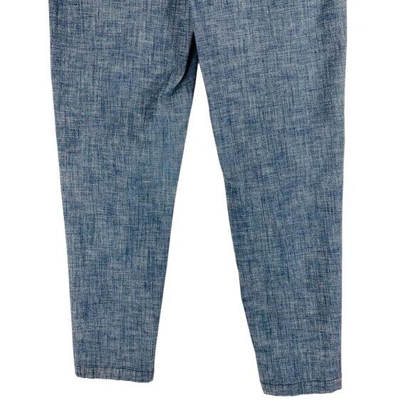 high waisted chambray blue pants tapered leg size 4 - Picture 4 of 9